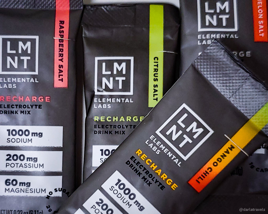 LMNT Brand electrolyte packages;