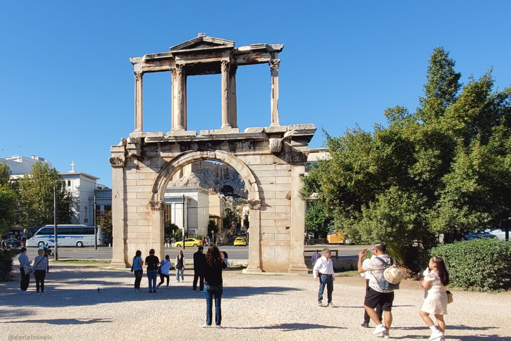 The Arch of Hadrian, a historic gateway in Athens
